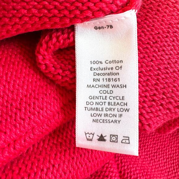 Quacker Factory Womens Zip Front Sweater Size 2X Embellished 100% Cotton Red - Picture 6 of 7